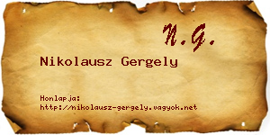 Nikolausz Gergely névjegykártya